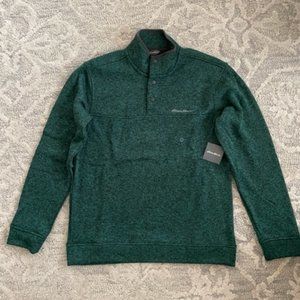 Men's Eddie Bauer Fleece Snap - Size M - Avocado color - NWT